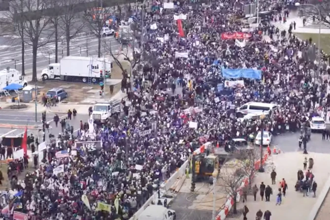 Historische Darstellung von Menschenrechtsdemonstrationen